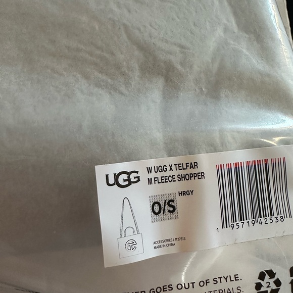 Ugg X Telfar Heather Grey Medium Fleece Shopper - Picture 3 of 9
